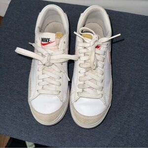 Nike White and Cream Women's Blazer Platform Shoes